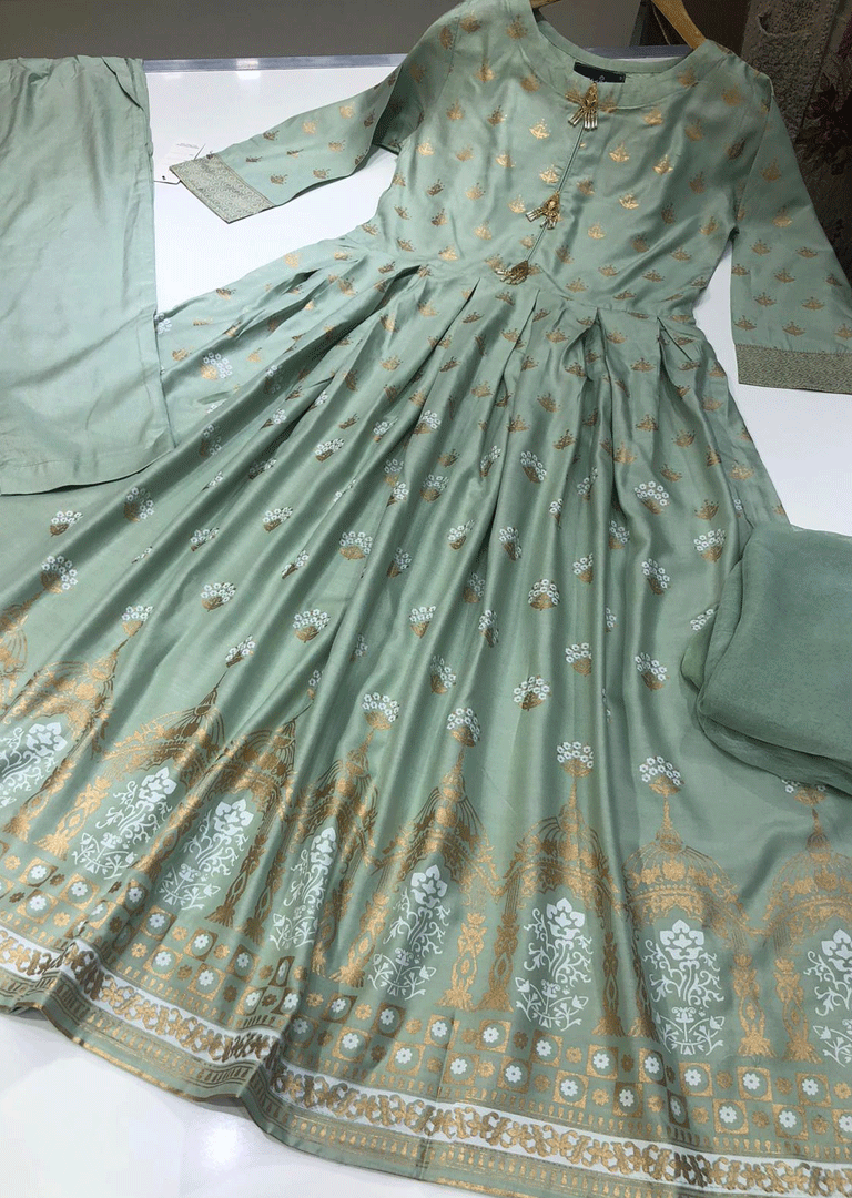 HK78 Nishant Readymade Mint Linen Dress
