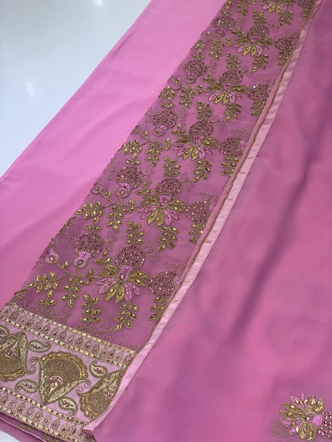 1776 Pink Unstitched Embroidered Suit - Memsaab Online