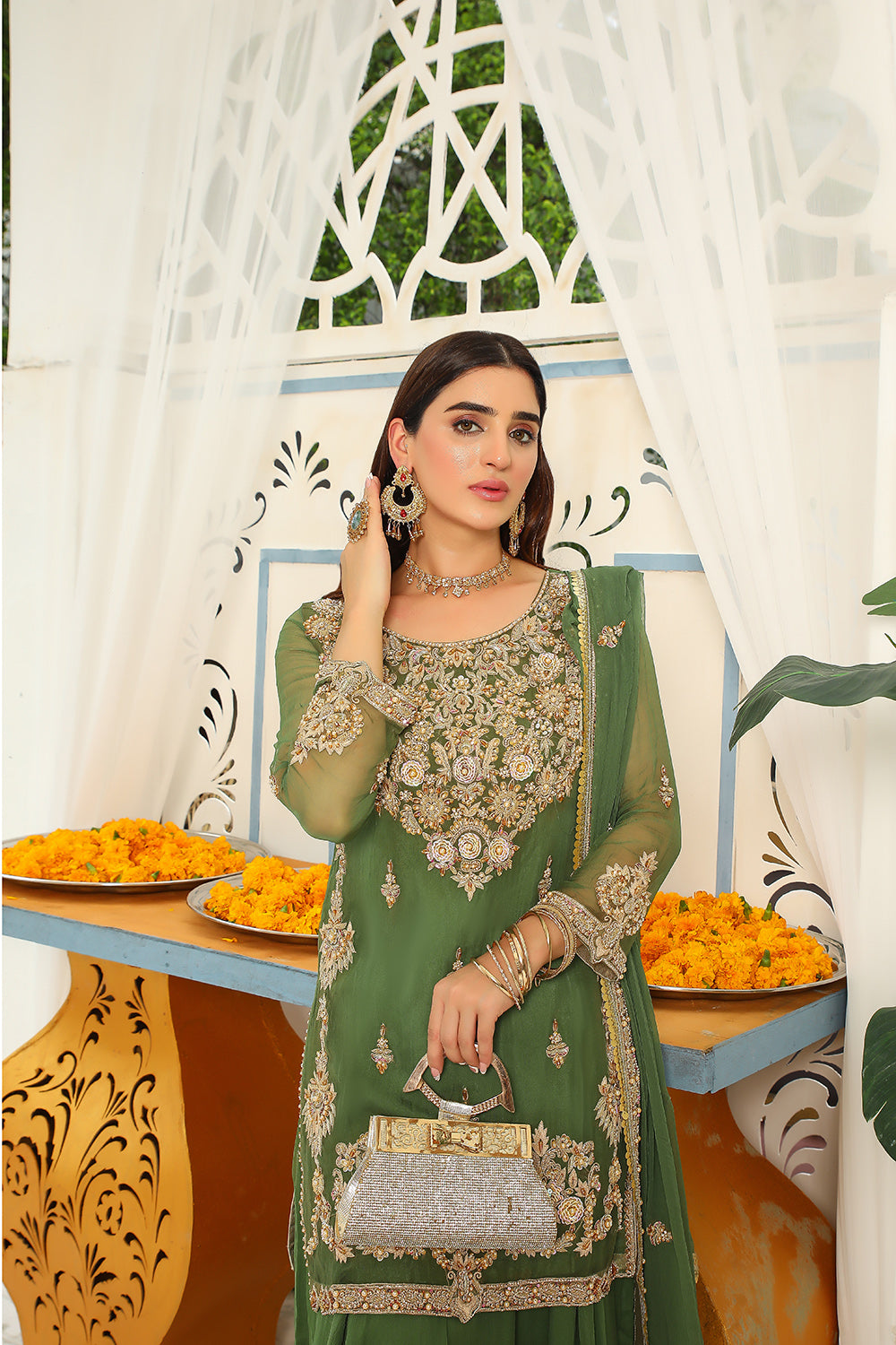 SRB9952 - Irada - Green Sehrish.B Designer - Memsaab Online