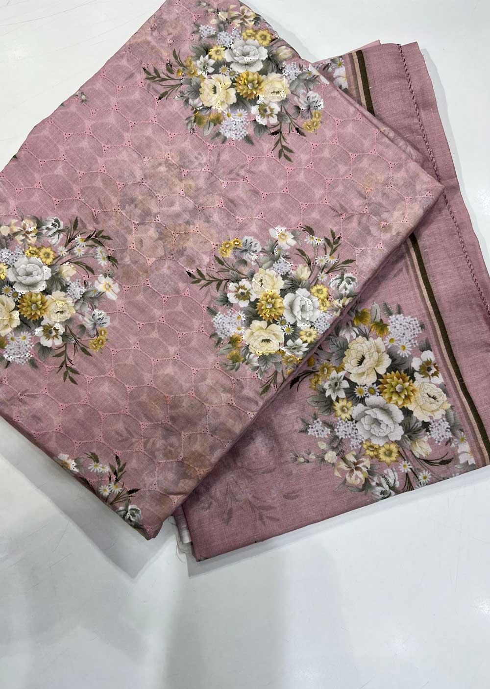 ATQ5241 - Unstitched Lilac Cotton Suit - Memsaab Online