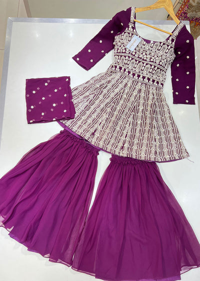 ASF Mumtaz Purple Readymade Georgette Suit - Memsaab Online