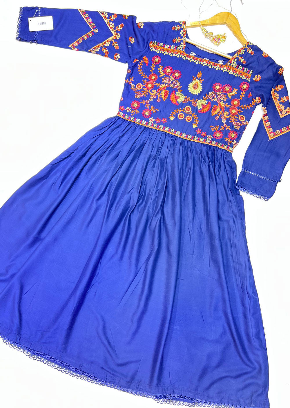 RGZ722 Navy Readymade Long Dress/Kurti - Memsaab Online