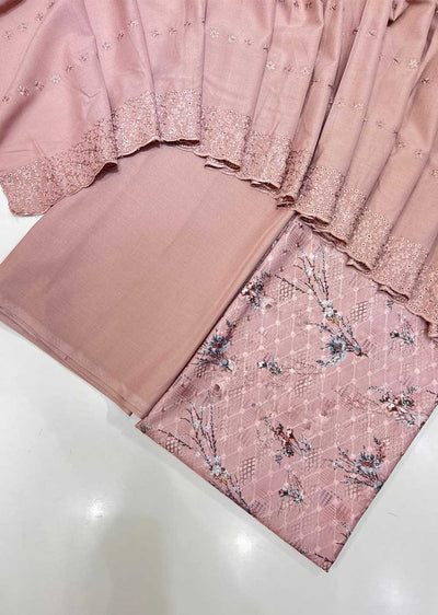 DC271 - Pink Unstitched Winter Linen Suit - Memsaab Online