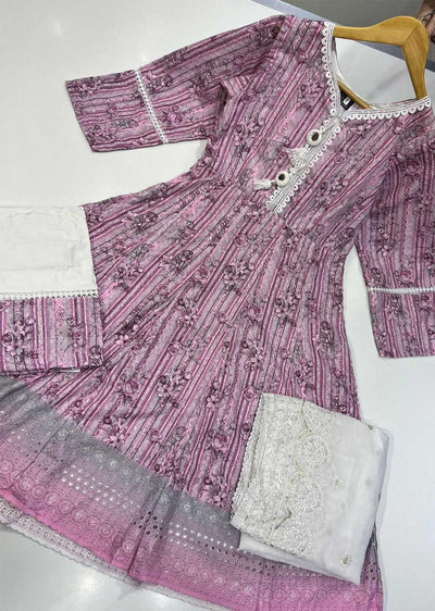 RGZ9915 Pink Embroidered Linen Dress - Memsaab Online