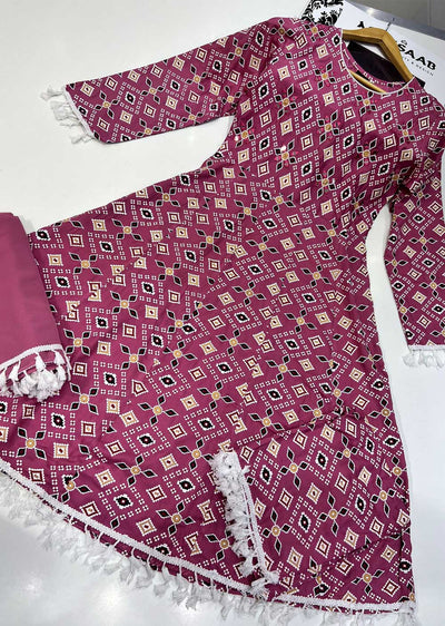RGZ9901 Pink Digital Printed Dress - Memsaab Online