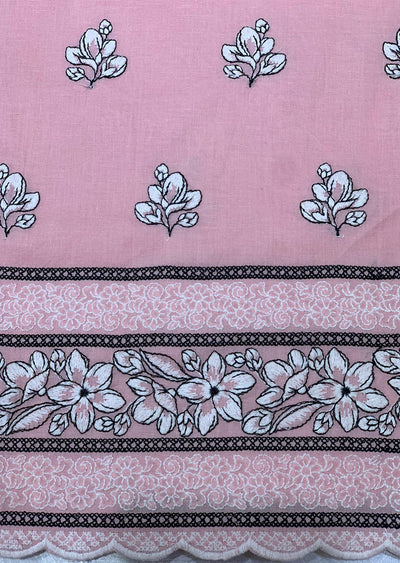 5083 - Unstitched Pink Cotton Suit - Memsaab Online