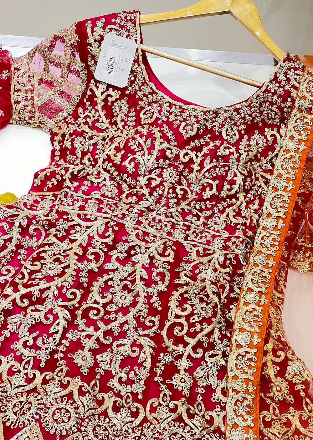 LKSH2202 Pink Readymade Net Wedding Outfit - Memsaab Online