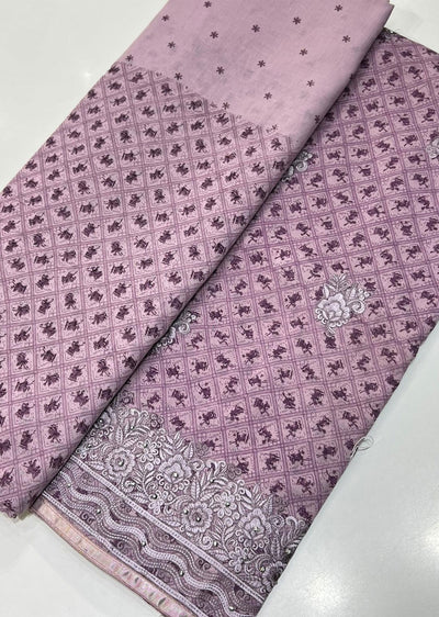 OP 4512 Purple Unstitched Cotton Suit - Memsaab Online