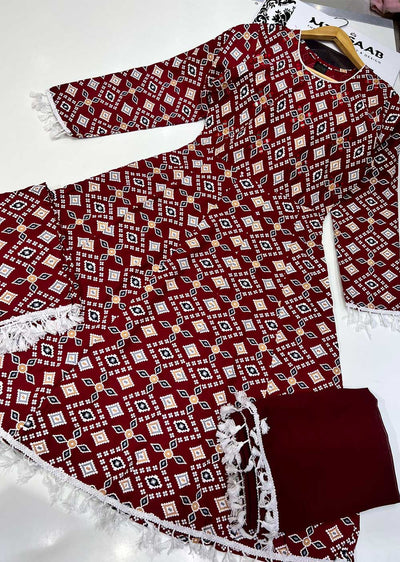 RGZ9901 Red Digital Printed Dress - Memsaab Online