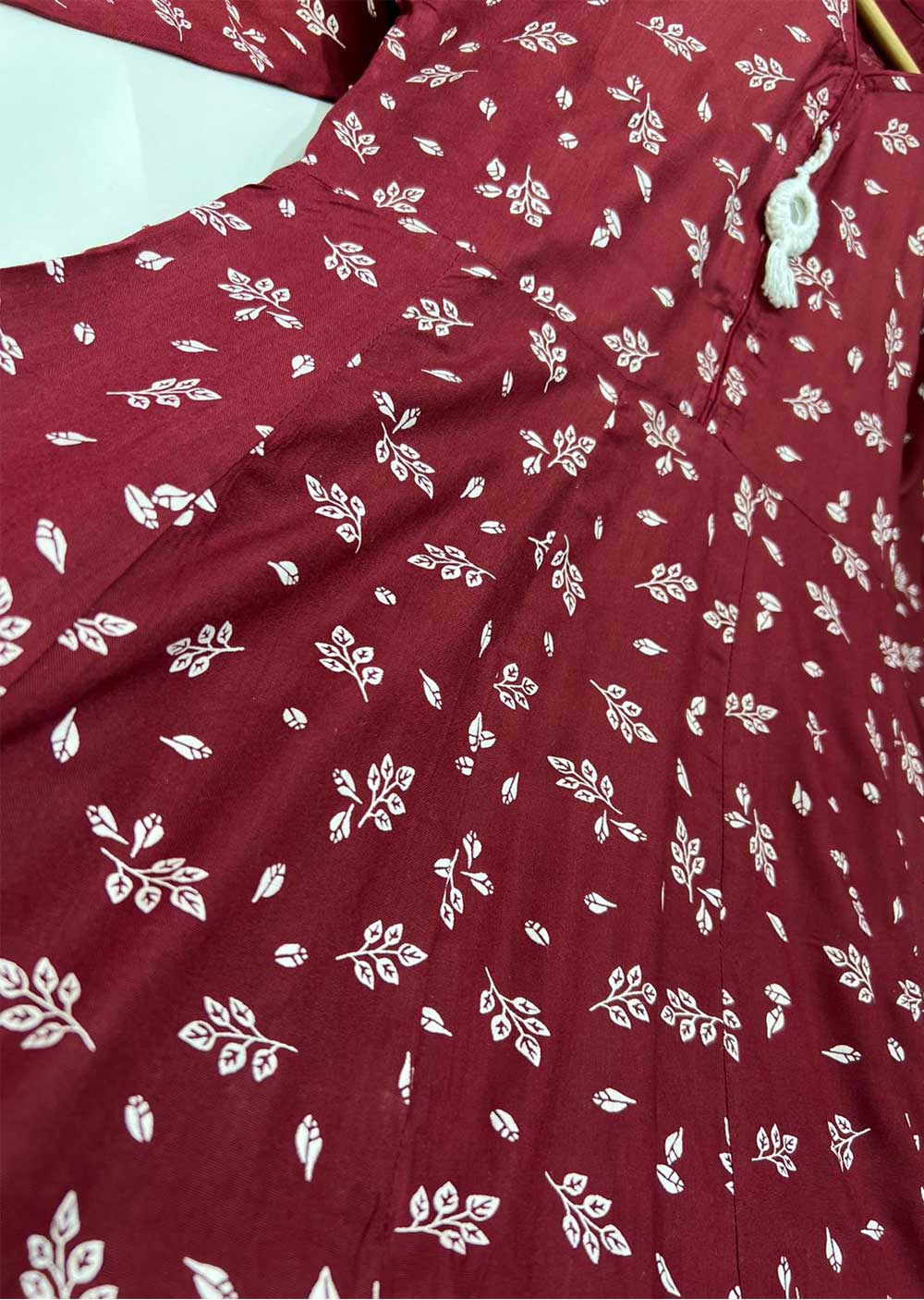RGZ9913 Red Printed Linen Maxi Dress - Memsaab Online