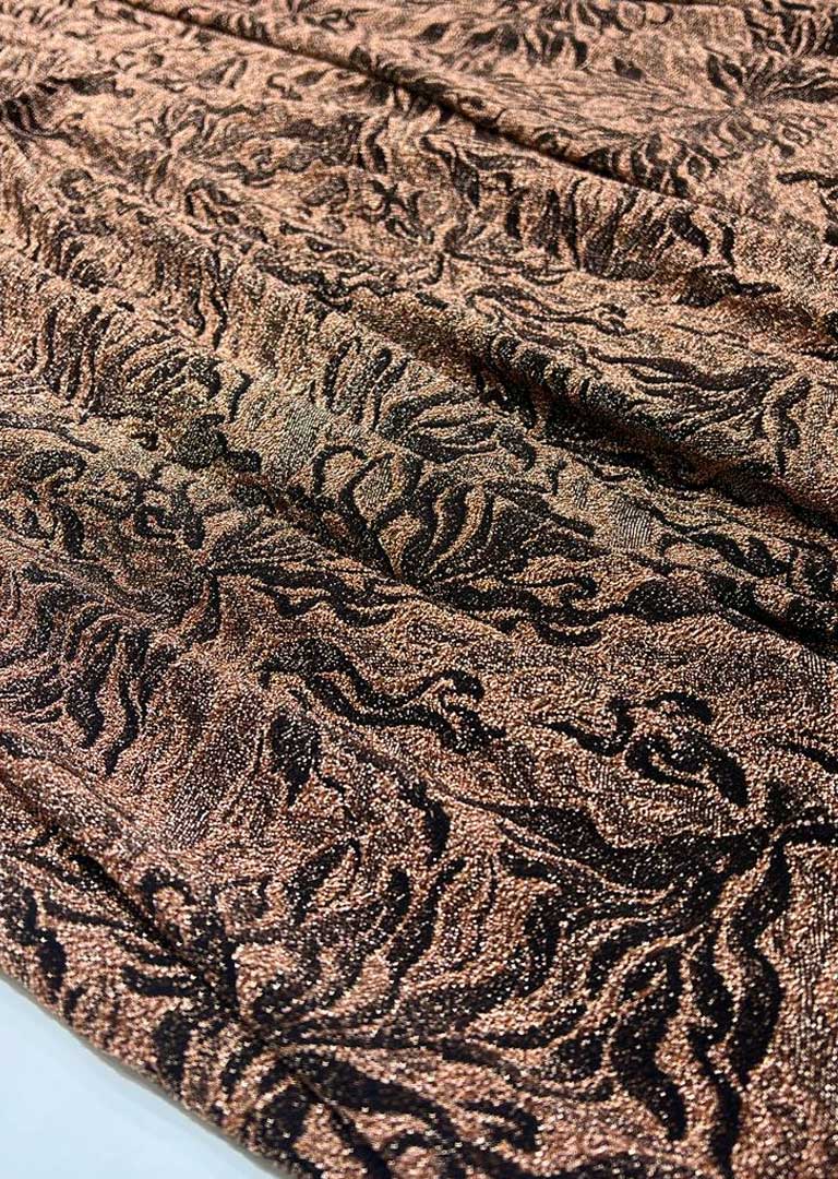 LYC01 Unstitched Rust Shiny Lycra Jersey Fabric - Memsaab Online