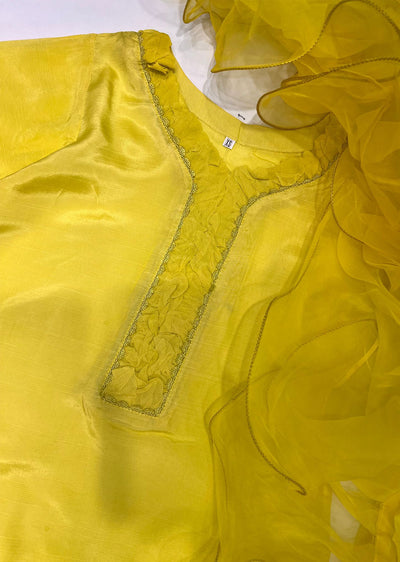 PSN103 Yellow Viscose Pret Suit - Memsaab Online
