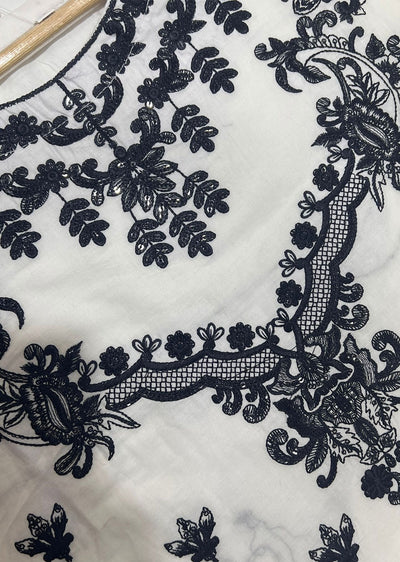 ZA782 Readymade White Lawn Kurti - Memsaab Online
