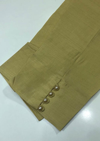 ZAT112 Gold Embroidered cotton trouser - Memsaab Online